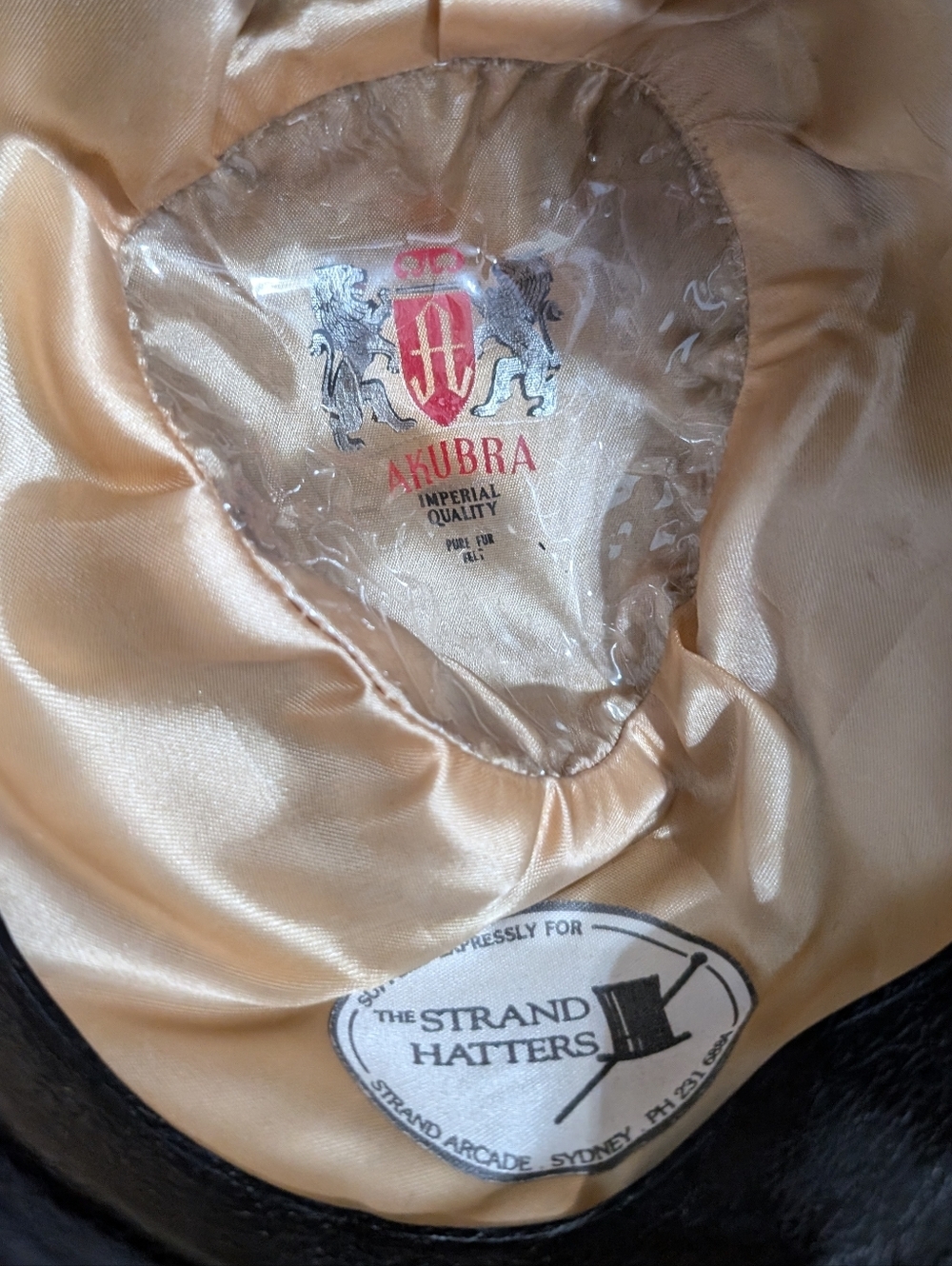 Akubra Mens Hat Pure Fur Felt Hat 56 Black Australia Stockman Outback - Picture 7 of 7